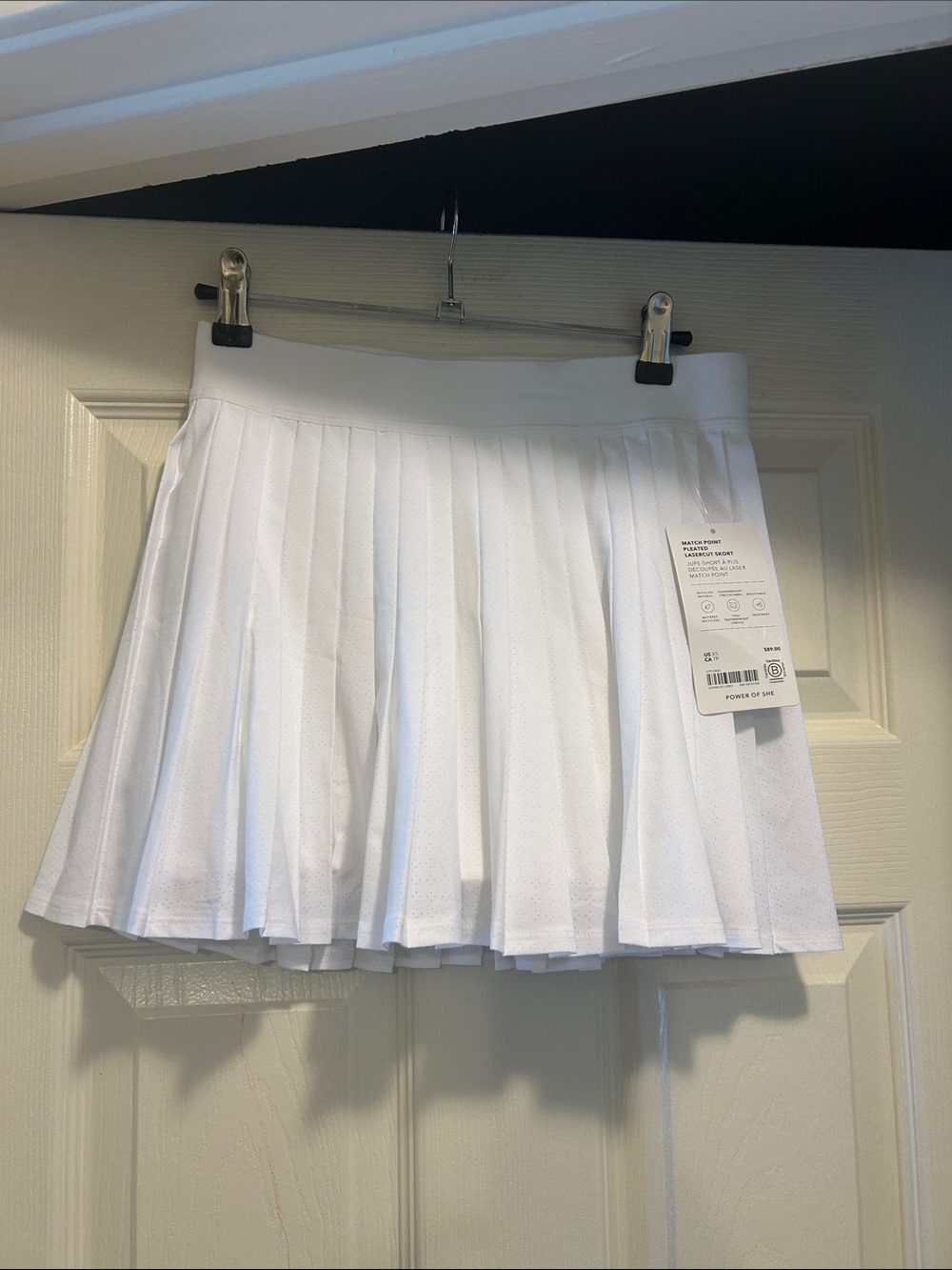 Athleta match point pleated lasecut skort, nwt size XS